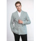 Double Breasted Slim Fit Striped Grey Men Blazer - Chadrobe