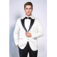 Patterned Slim Fit White Men Dinner Jacket - Chadrobe