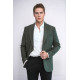 Houndstooth Pattern Wool Green Men Blazer - Chadrobe
