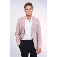 Patched Light Pink Blazer - Chadrobe
