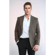 Plain Slim Fit Sport Brown Men Blazer - Chadrobe