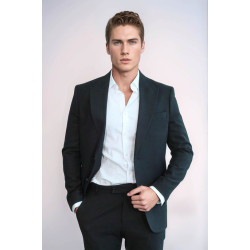 Plain Slim Fit Sport Black Men Blazer - Chadrobe