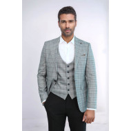 Set of Plaid Blazer and Vest - Chadrobe