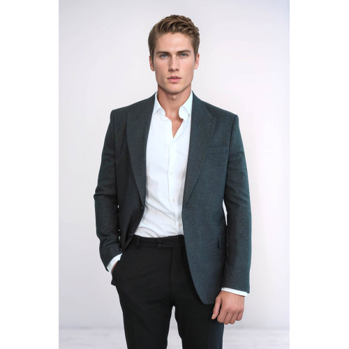Plain Slim Fit Sport Anthracite Men Blazer - Chadrobe