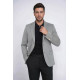 Black Herringbone Pattern Gold Metal Button Slim Fit Men's Blazer Jacket - Chadrobe