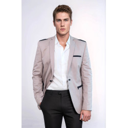 3 pocket Single Button Cotton Shoulder Stitched Light pink Jacket-Chadrobe