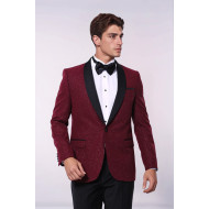 Burgundy Shawl Lapel Sparkly Men Tuxedo Jacket - Chadrobe