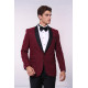Burgundy Shawl Lapel Sparkly Men Tuxedo Jacket - Chadrobe