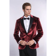 Velvet Slim Fit Burgundy Men Tuxedo Jacket - Chadrobe