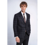 Plaid Wool Black Men Blazer - Chadrobe