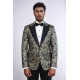 Paisley Peak Lapel Navy Blue Men Party Blazer - Chadrobe