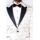 Patterned Slim Fit White Men Dinner Jacket - Chadrobe