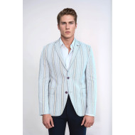 Slim Fit Striped Blue Men Blazer - Chadrobe