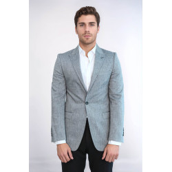Peak Lapel Slim-Fit Smoked Jacket - Chadrobe