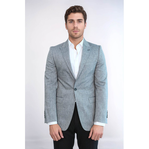 Peak Lapel Slim-Fit Smoked Jacket - Chadrobe