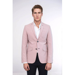 Patched Light Pink Blazer - Chadrobe