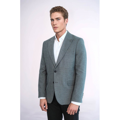 Plain Slim Fit Sport Grey Men Blazer - Chadrobe