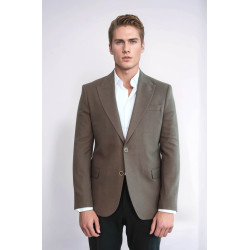 Plain Slim Fit Sport Brown Men Blazer - Chadrobe