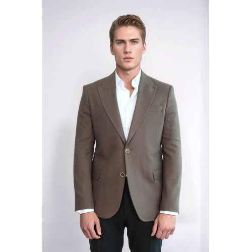 Plain Slim Fit Sport Brown Men Blazer - Chadrobe
