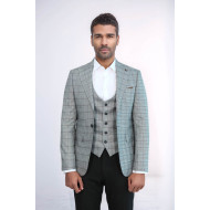 Set of Plaid Blazer and Vest - Chadrobe