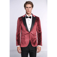 Slim Fit Velvet Burgundy Men Sparkle Tuxedo Jacket - Chadrobe
