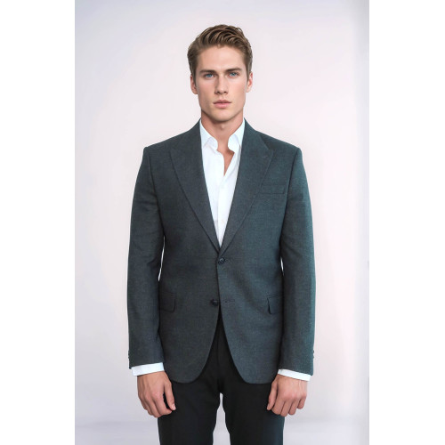 Plain Slim Fit Sport Anthracite Men Blazer - Chadrobe