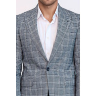 Checked Slim-Fit Grey Men's Blazer - Chadrobe