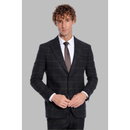 Plaid Wool Black Men Blazer - Chadrobe