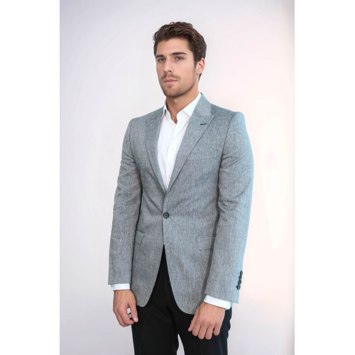 Peak Lapel Slim-Fit Smoked Jacket - Chadrobe