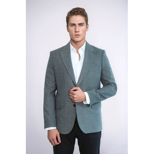 Plain Slim Fit Sport Grey Men Blazer - Chadrobe