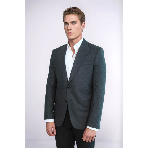 Plain Slim Fit Sport Anthracite Men Blazer - Chadrobe