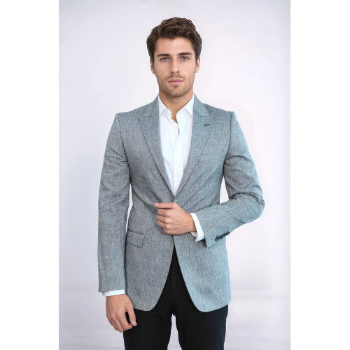 Peak Lapel Slim-Fit Smoked Jacket - Chadrobe