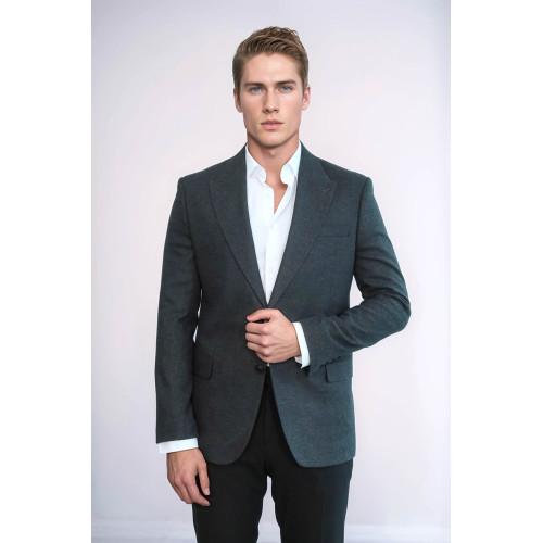 Plain Slim Fit Sport Anthracite Men Blazer - Chadrobe