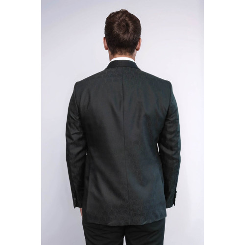 Pentagon Patterned Shawl Lapel Black Men Evening Jacket - Chadrobe