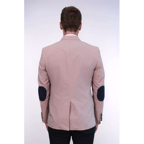 Patched Light Pink Blazer - Chadrobe