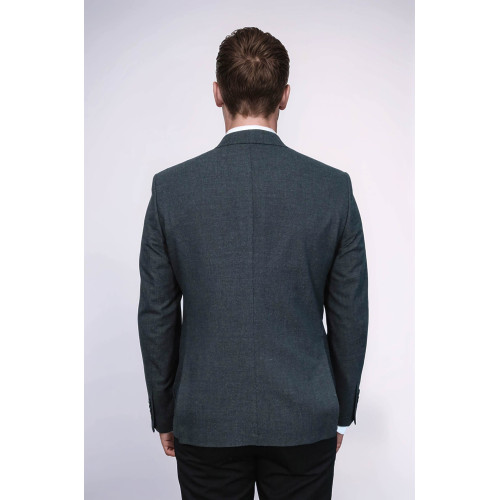 Textured Slim Fit Notch Lapel Grey Men Blazer - Chadrobe