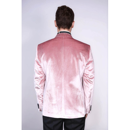 Slim Fit Peak Lapel Velvet Pink Men Tuxedo Jacket - Chadrobe