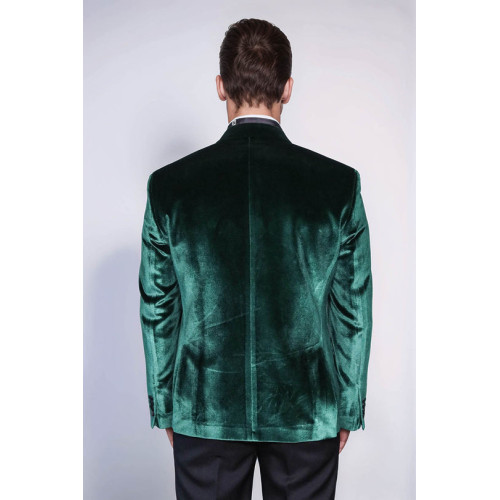 Slim Fit Peak Lapel Velvet Dark Green Men Tuxedo Jacket - Chadrobe