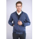 Flap Pockets Zippered  Men Bomber Coat | Blue