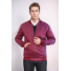 Burgundy Flap Pockets Zippered Men Bomber Coat
