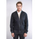 Flap Pockets Suede Black Men Bomber Coat