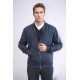 Flap Pockets Suede Men Bomber Coat | Dark Blue