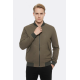 Flap Pockets Suede Khaki Men Bomber Coat
