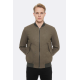 Flap Pockets Suede Khaki Men Bomber Coat