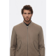 Flap Pockets Suede Light Brown Men Bomber Coat