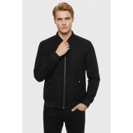 Flap Pockets Suede Men Bomber Coat | Navy Blue