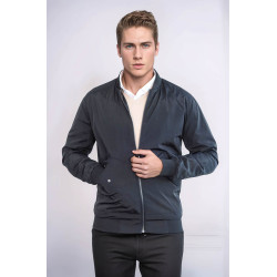 Flap Pockets Zippered Men Bomber Coat | Black