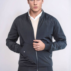 Flap Pockets Zippered Men Bomber Coat | Black