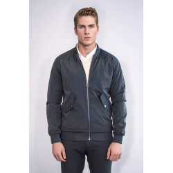 Flap Pockets Zippered Men Bomber Coat | Black