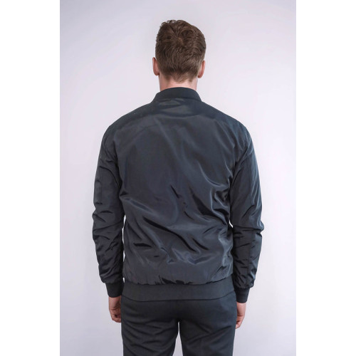 Flap Pockets Zippered Men Bomber Coat | Black